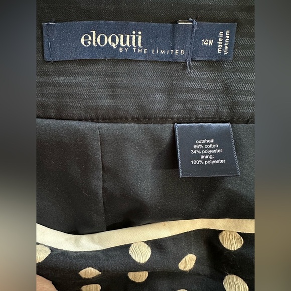 Vintage Eloquii Navy and White Polka Dot Pencil Skirt 50s/60s Retro - Picture 8 of 12